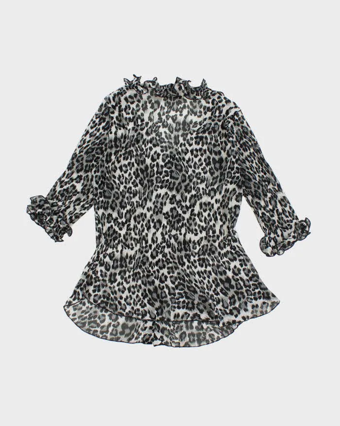 Vintage Y2k 00s Melanie Lyne Leopard Print Sheer Blouse - M sold by Rokit product image thumbnail 2