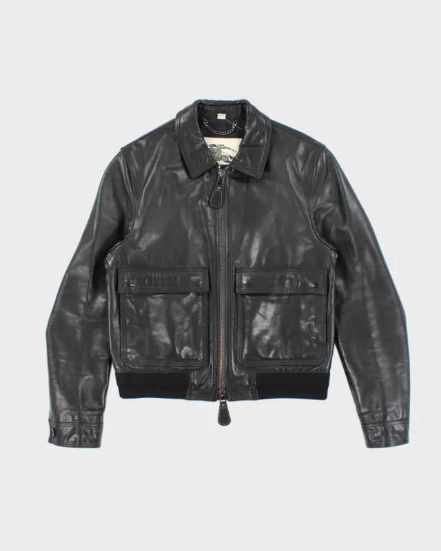 Vintage Y2K Burberry Heavyweight Lined Leather Jacket - M sold by Rokit