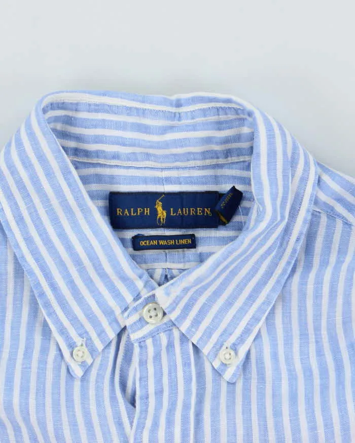 Vintage 2000's Ralph Lauren Ocean Wash Linen Striped Shirt - L sold by Rokit product image thumbnail 5