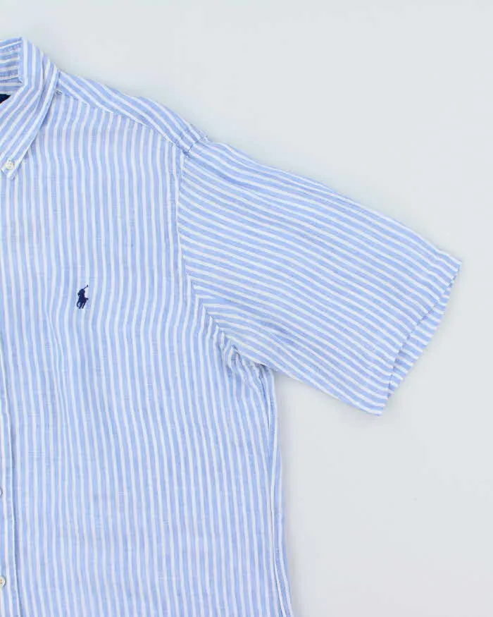 Vintage 2000's Ralph Lauren Ocean Wash Linen Striped Shirt - L sold by Rokit product image thumbnail 4