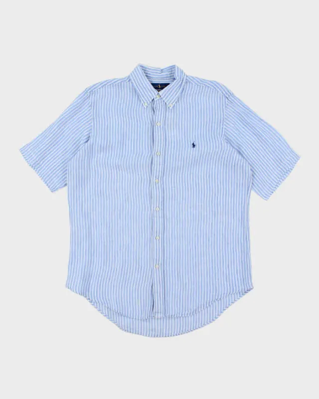 Vintage 2000's Ralph Lauren Ocean Wash Linen Striped Shirt - L sold by Rokit