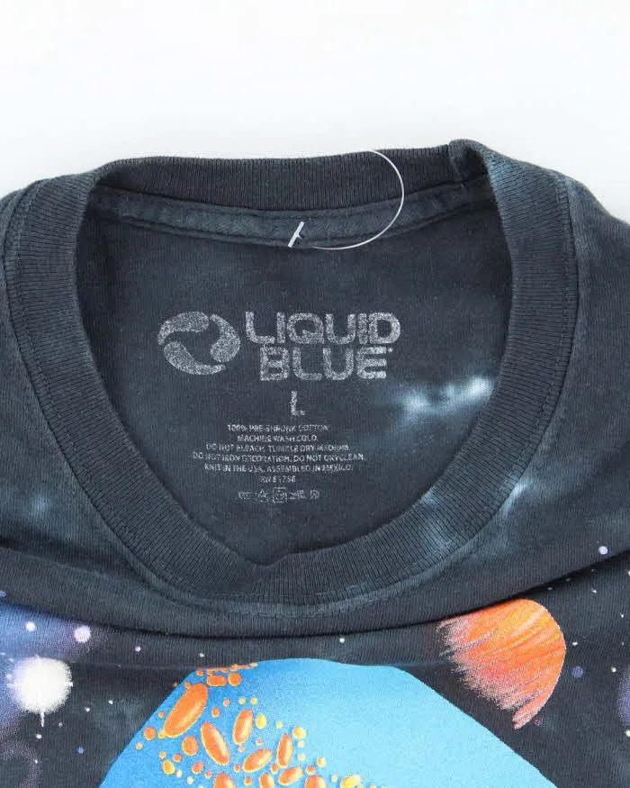 Vintage 2000's Liquid Blue Tie-Dye Mushroom Space Graphic T-Shirt - L sold by Rokit product image thumbnail 5