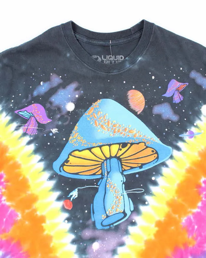 Vintage 2000's Liquid Blue Tie-Dye Mushroom Space Graphic T-Shirt - L sold by Rokit product image thumbnail 3