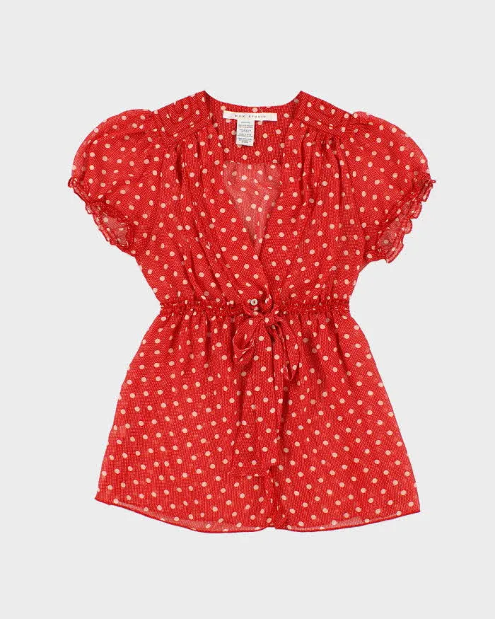 Vintage 00s Max Studio Polka dot Sheer Blouse - S sold by Rokit