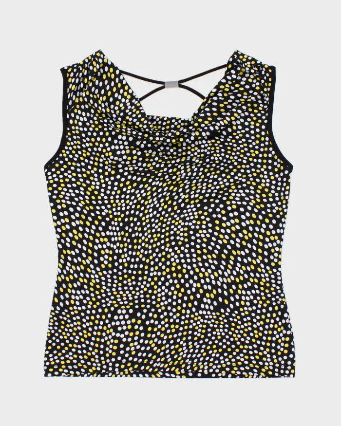 Vintage Y2k 00s Cleo Spotty Cowl Neck Top - M sold by Rokit