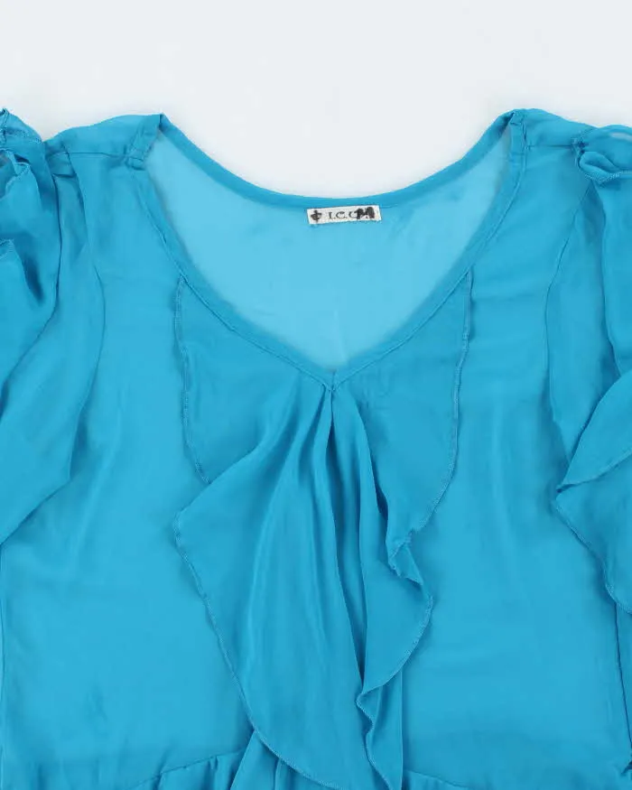 Vintage Y2k 00s ICU Ruffle Mesh Blouse - M sold by Rokit product image thumbnail 3