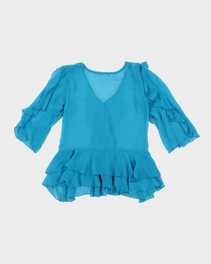 Vintage Y2k 00s ICU Ruffle Mesh Blouse - M sold by Rokit product image thumbnail 2
