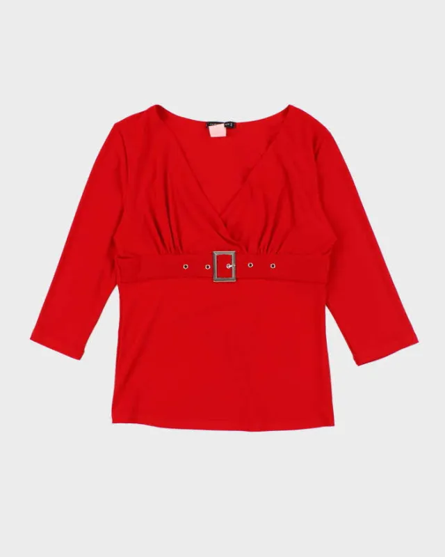 Vintage Y2k 00s Fairweather Buckle Detail Top - S sold by Rokit