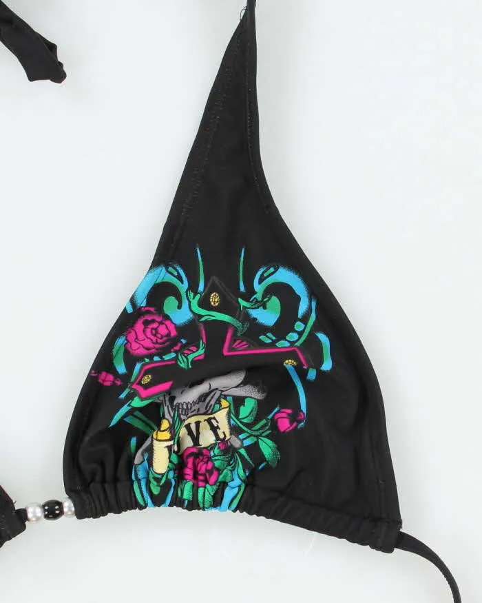 Vintage Y2k 00s Tattoo Skull Bikini Top - M sold by Rokit product image thumbnail 3