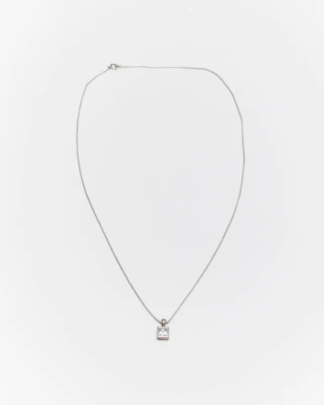 Vintage Crystal Pendant Sterling Silver Necklace sold by Rokit