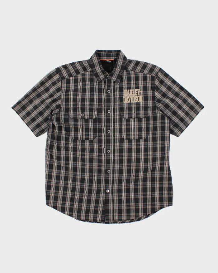 Vintage 2000's Harley Davidson Checked Short Sleeve Shirt - L sold by Rokit