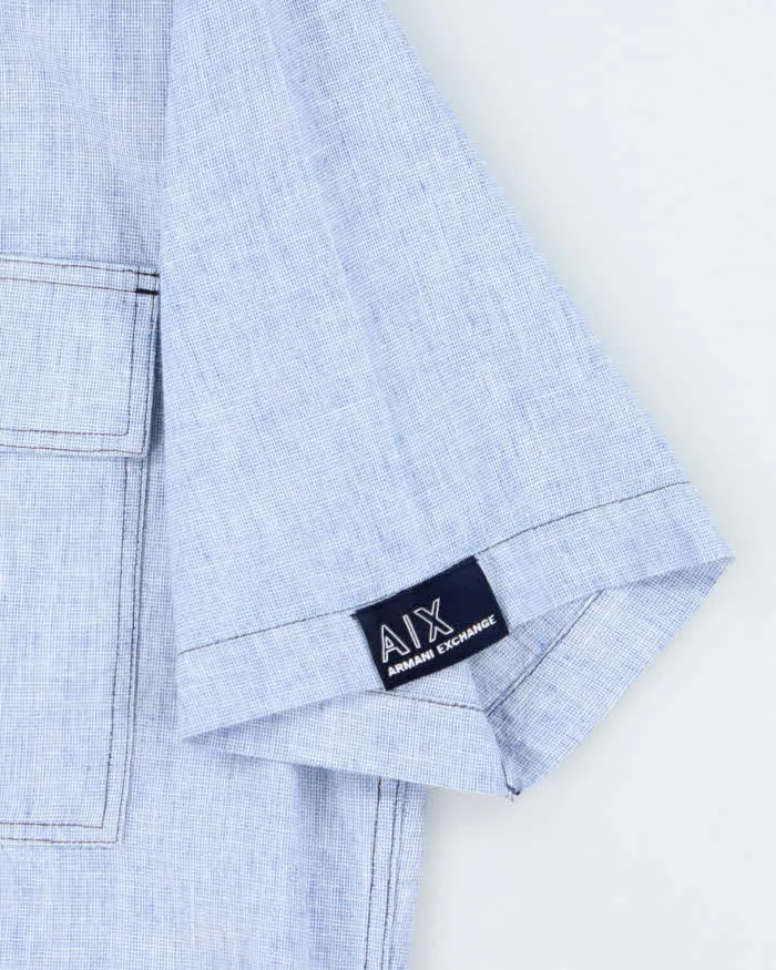 Vintage 2000's Armani Exchange Plain Short Sleeve Shirt - L sold by Rokit product image thumbnail 4