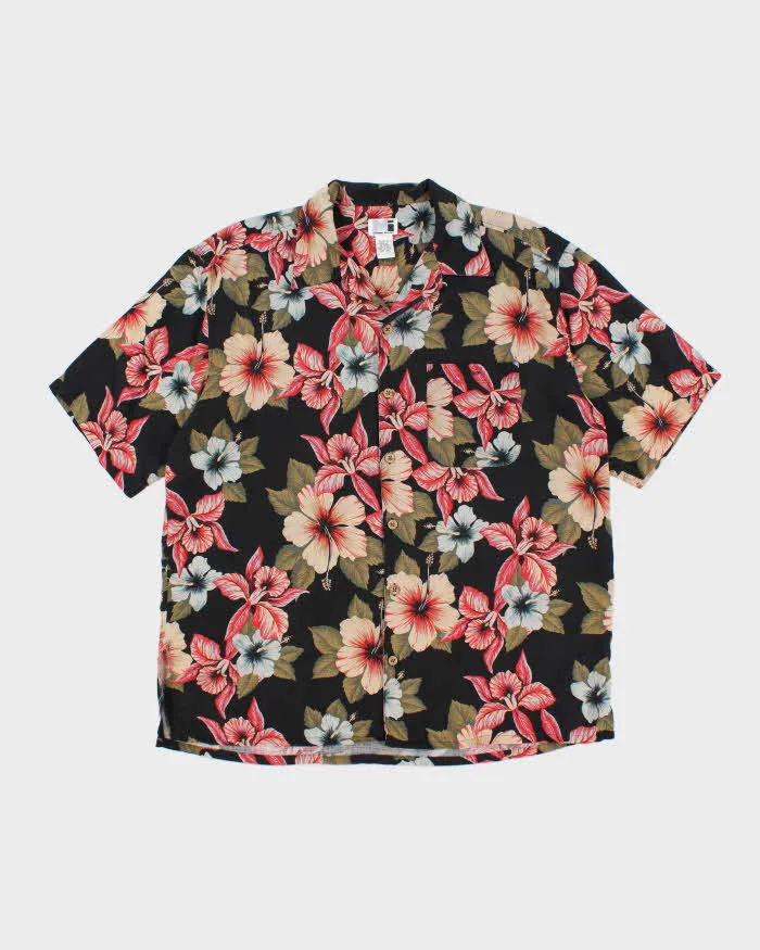 Vintage 90's Modern Image Floral Patterned Silk Hawaiian Shirt - XL sold by Rokit