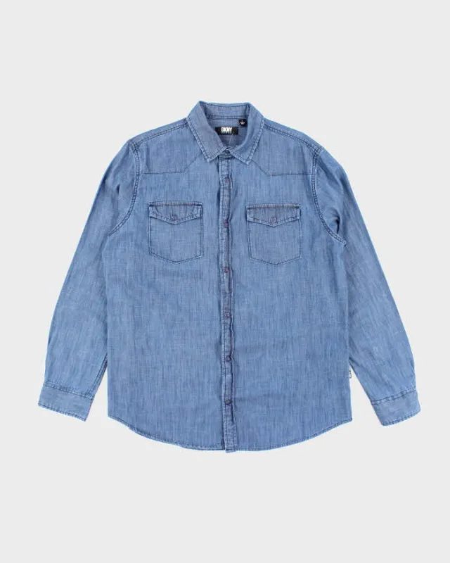 Vintage 00s DKNY Lightweight Denim Shirt - L sold by Rokit
