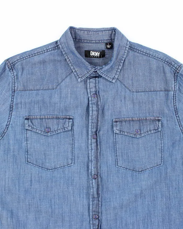 Vintage 00s DKNY Lightweight Denim Shirt - L sold by Rokit product image thumbnail 3