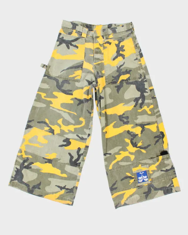 Vintage Y2K Ultra Wide Leg Camouflage Trousers - W30 L27 sold by Rokit