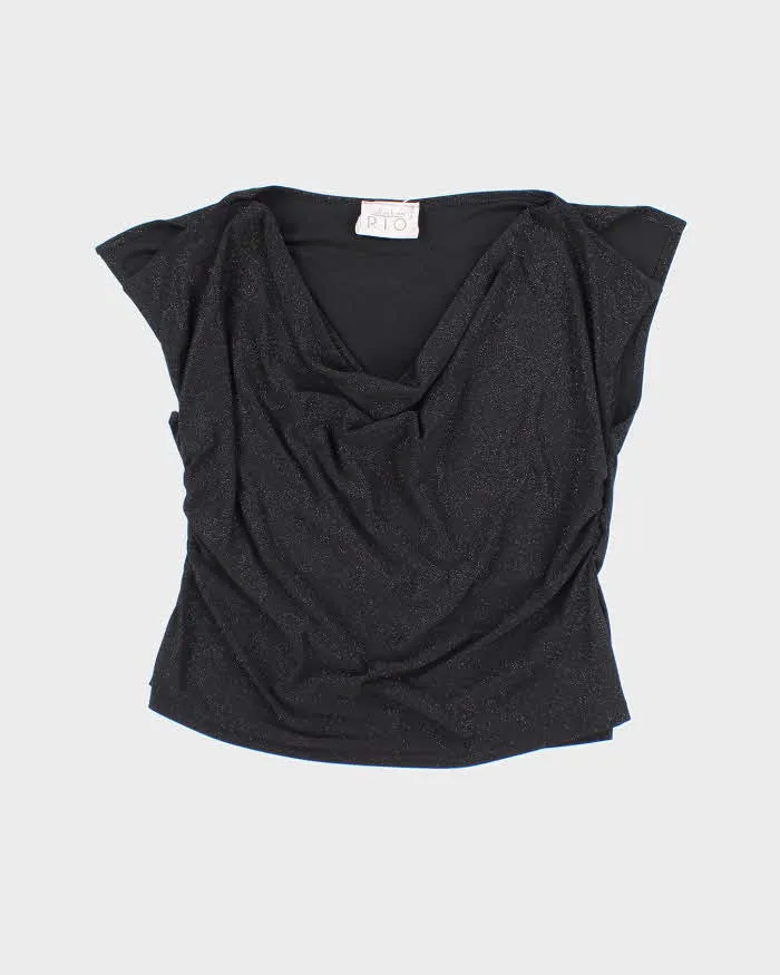 Vintage 90s Rio Collection Sparkly Cowl Neck Top - S sold by Rokit