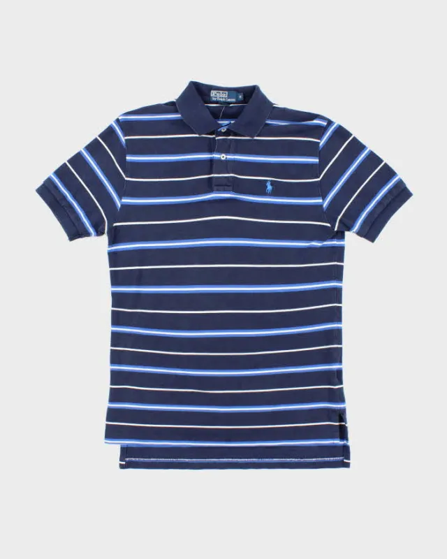 Vintage Ralph Lauren Small Horse Striped Polo Shirt - S sold by Rokit