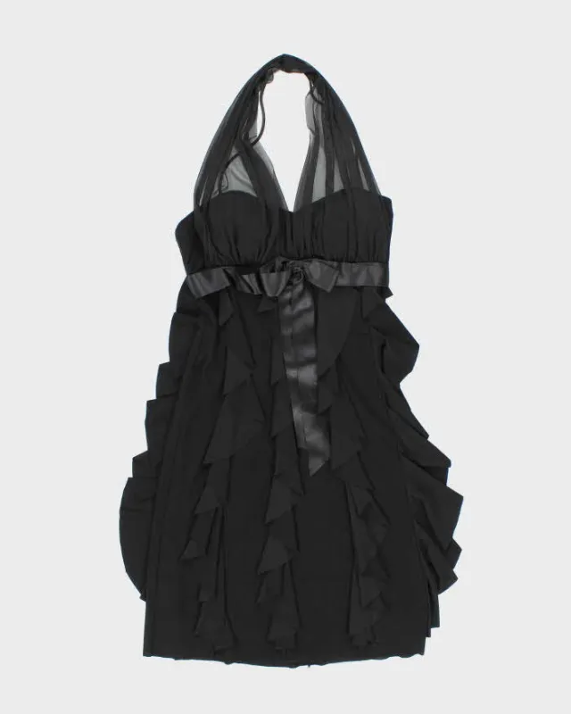 Vintage 90s 00s Betsey & Adam Ruffle Halter Neck Dress- S sold by Rokit