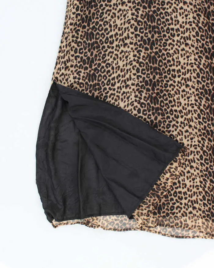 Vintage 90s Allison Taylor Leopard Print Silk Dress - L sold by Rokit product image thumbnail 4
