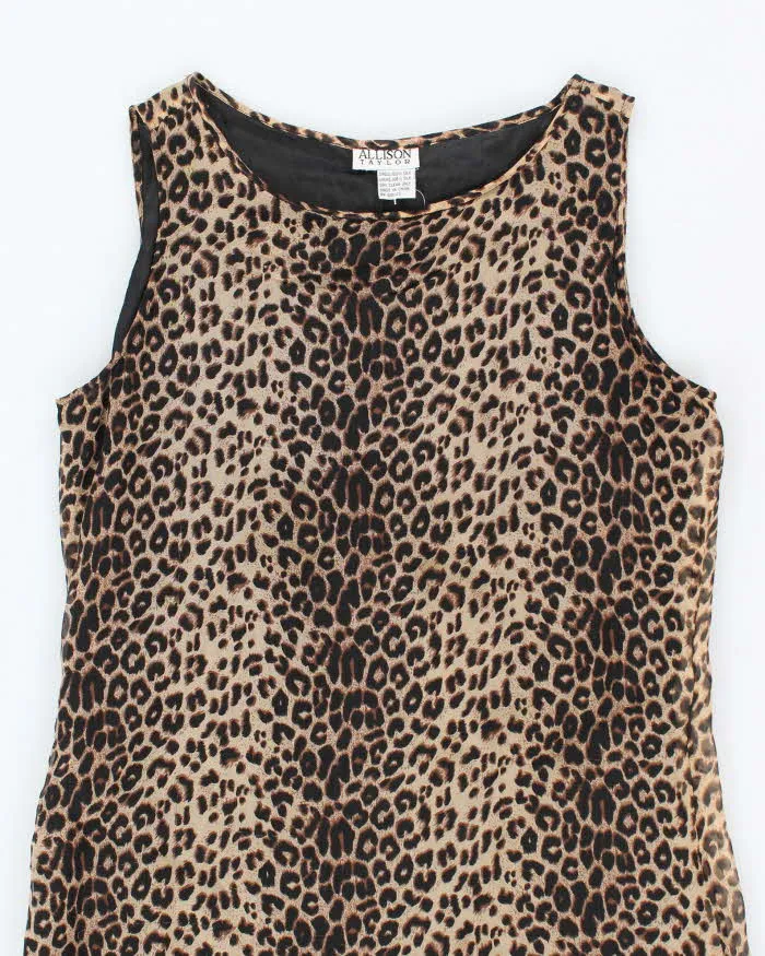Vintage 90s Allison Taylor Leopard Print Silk Dress - L sold by Rokit product image thumbnail 3