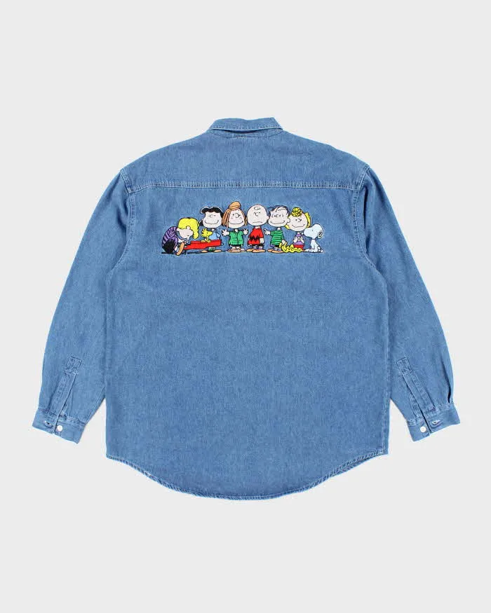 Vintage 90s Peanuts Denim Shirt - L sold by Rokit product image thumbnail 2