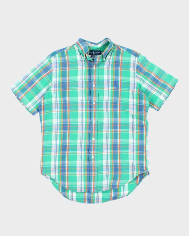 Vintage Ralph Lauren Linen Blend Oversized Check Shirt - M sold by Rokit