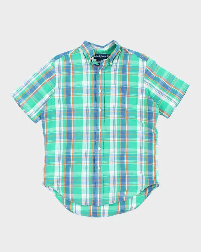 Vintage Ralph Lauren Linen Blend Oversized Check Shirt - M sold by Rokit