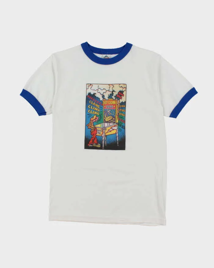 Vintage 2000's Pinball Graphic Ringer T-Shirt - S sold by Rokit