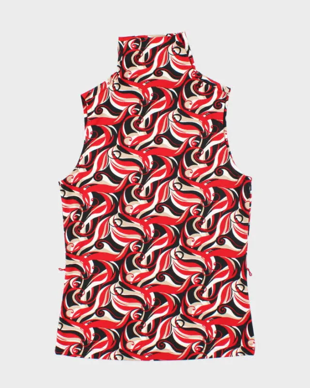 Vintage 90s Mixit Swirl Pattern High Neck Top - S sold by Rokit
