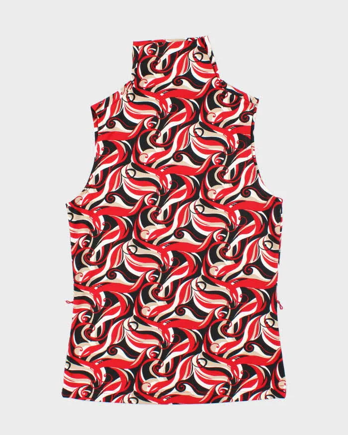 Vintage 90s Mixit Swirl Pattern High Neck Top - S sold by Rokit