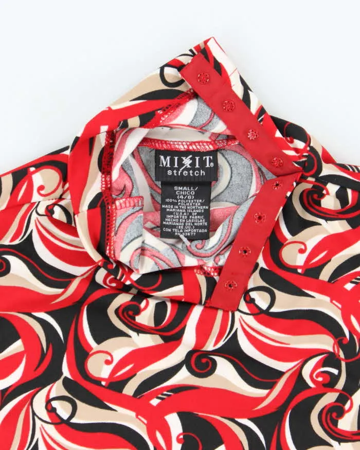 Vintage 90s Mixit Swirl Pattern High Neck Top - S sold by Rokit product image thumbnail 3