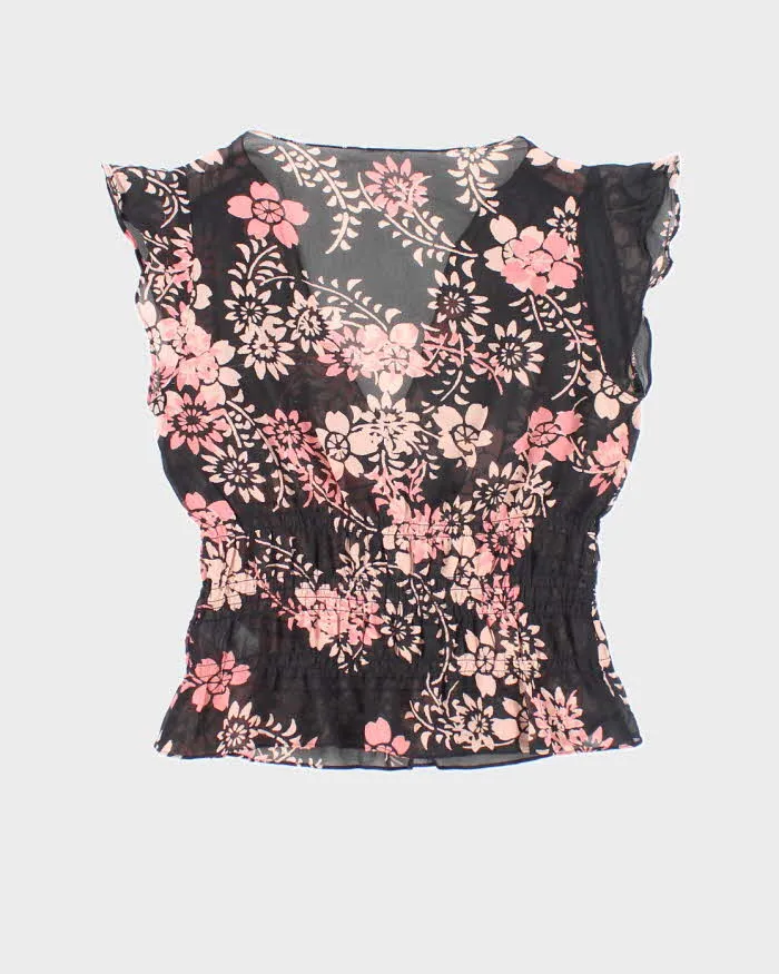 Vintage Y2k 00s Floral Mesh Blouse - S sold by Rokit product image thumbnail 2