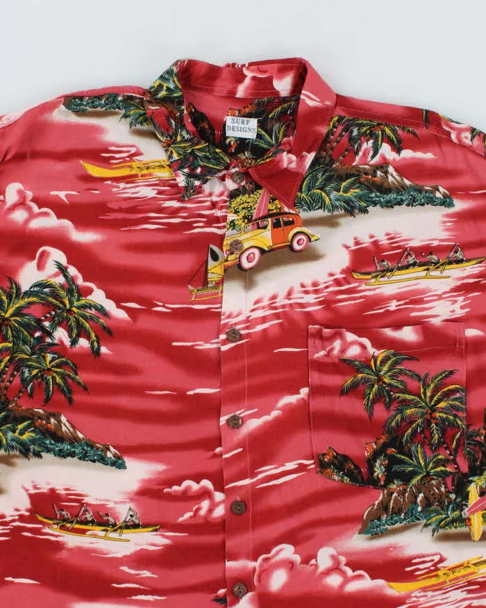 Vintage 90's Surf Designs Beach Graphic Print Hawaiian Shirt - L sold by Rokit product image thumbnail 3