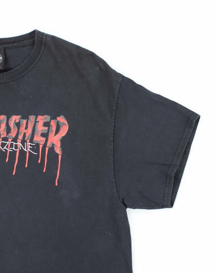 Vintage Thrasher Magazine Bleeding Spell Out Graphic T-Shirt - L sold by Rokit product image thumbnail 4