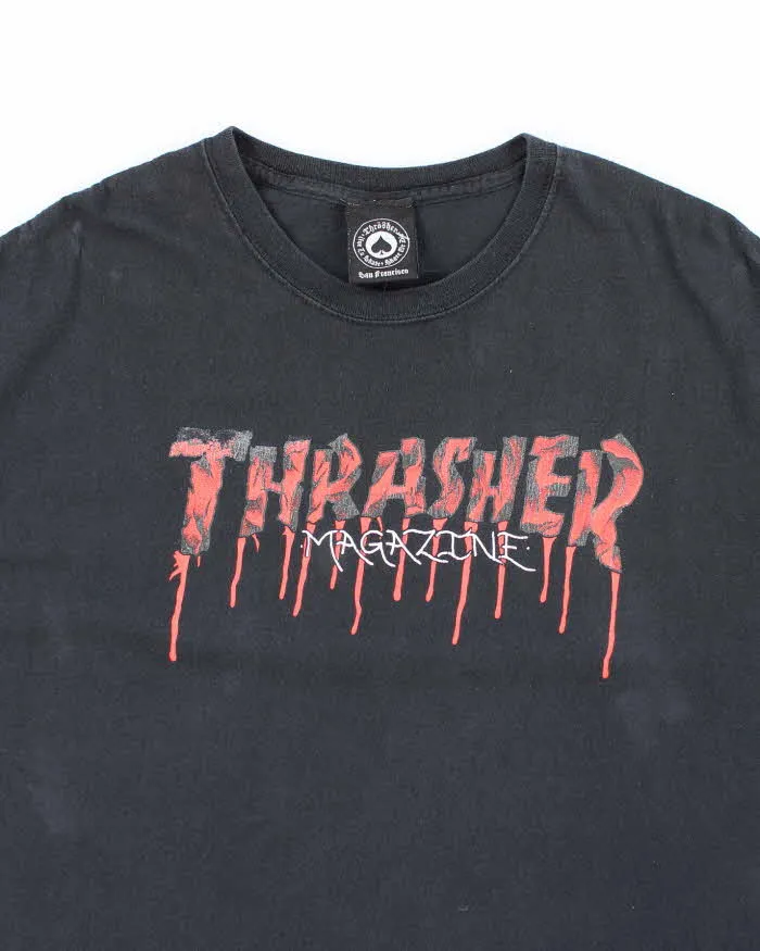 Vintage Thrasher Magazine Bleeding Spell Out Graphic T-Shirt - L sold by Rokit product image thumbnail 3