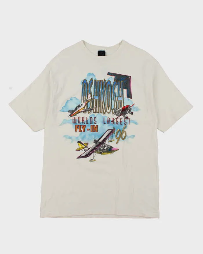 Vintage 90's Oshkosh Fly-In Single Stitch Graphic T-Shirt - XL sold by Rokit