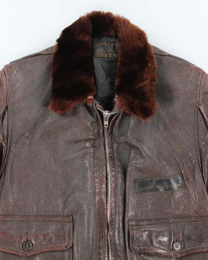 40s WWII Vintage US Navy M-422A Leather Flight Jacket - X-Small sold by Rokit product image thumbnail 3