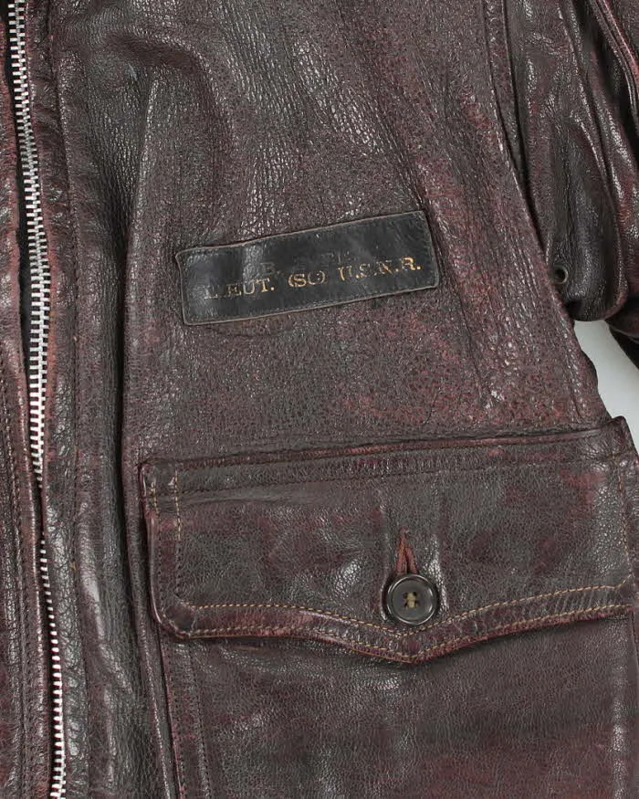 40s WWII Vintage US Navy M-422A Leather Flight Jacket - X-Small sold by Rokit product image thumbnail 5