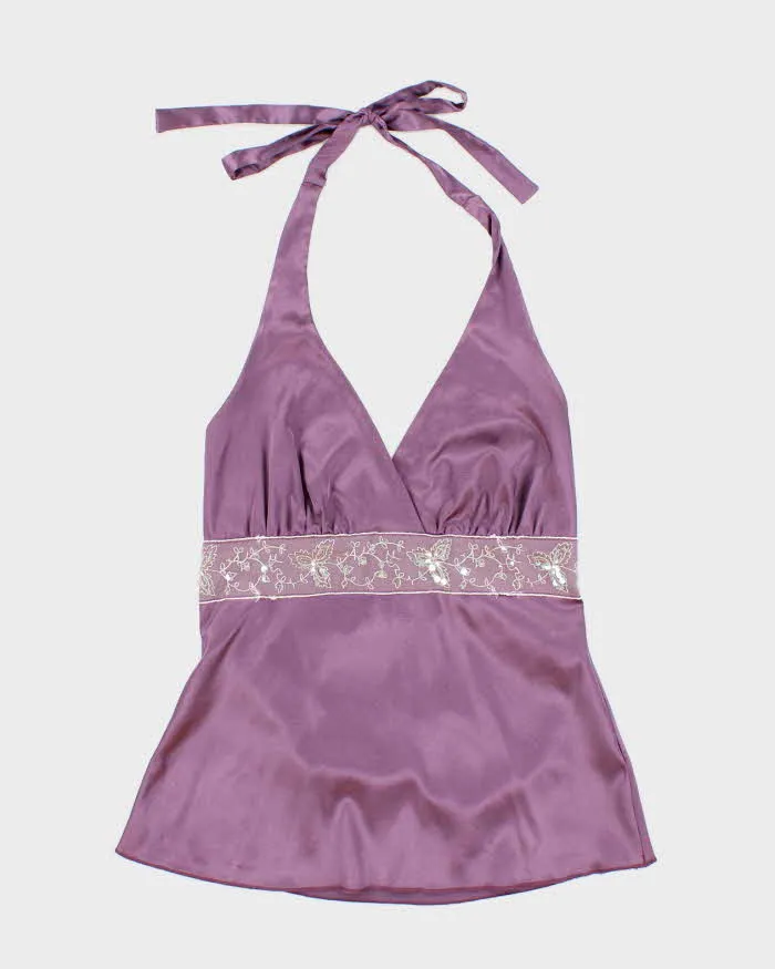 Vintage Y2k 00s Le Chateau Satin Halter Neck Top - XS sold by Rokit