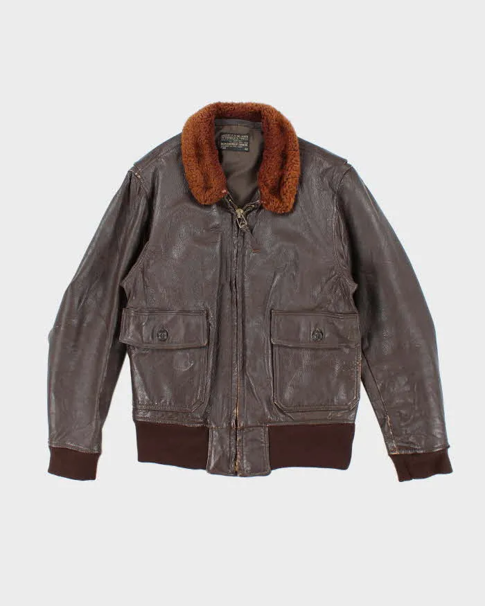 60s Vintage US Navy G-1 Leather Flight Jacket - Large sold by Rokit