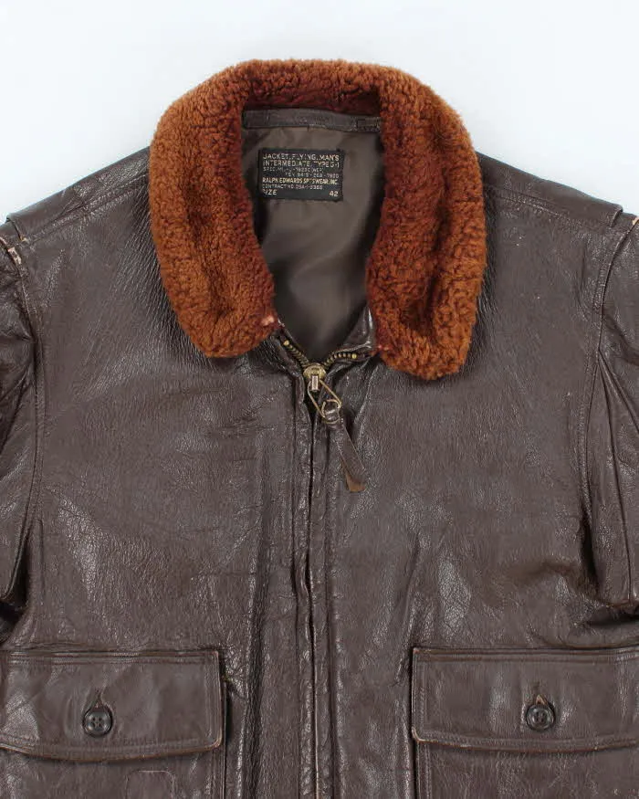 60s Vintage US Navy G-1 Leather Flight Jacket - Large sold by Rokit product image thumbnail 3