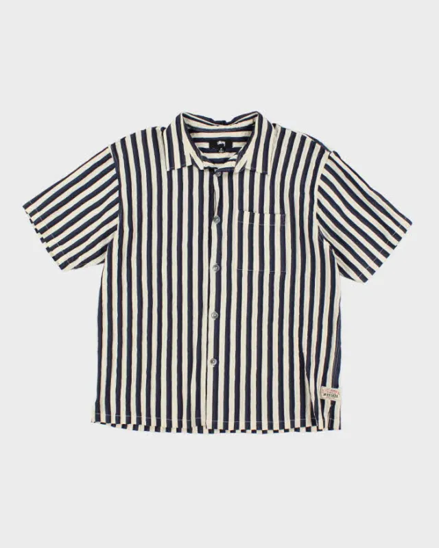 Vintage 00s Stussy Seersucker Stripe Shirt - M sold by Rokit