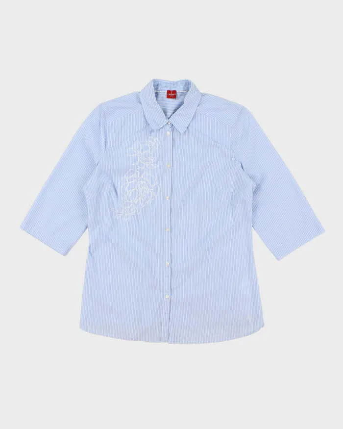Vintage Y2k 00s Olsen Stripe Embroidered Blouse - L sold by Rokit