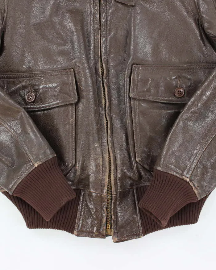70s Vintage US Navy G-1 Leather Flight Jacket - Medium sold by Rokit product image thumbnail 4