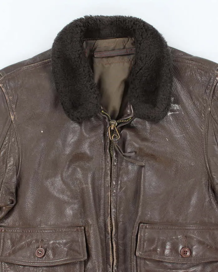 70s Vintage US Navy G-1 Leather Flight Jacket - Medium sold by Rokit product image thumbnail 3