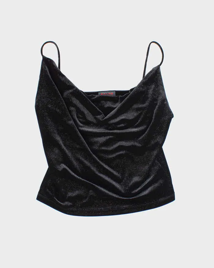 Vintage Y2k 00s Ralph Lauren Velvet Sparkly Cowl Neck Cami - M sold by Rokit