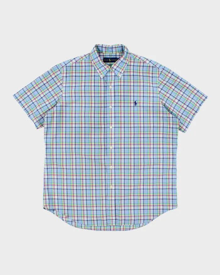 Vintage Y2K Ralph Lauren Check Short Sleeve Button Up Shirt - L sold by Rokit