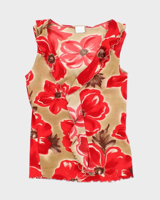 Vintage Y2k 00s Suzy Floral Ruffle Top - S sold by Rokit