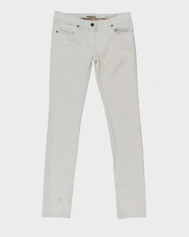 Vintage Y2K Burberry Slim Fit White Denim Jeans - W30 L34 sold by Rokit
